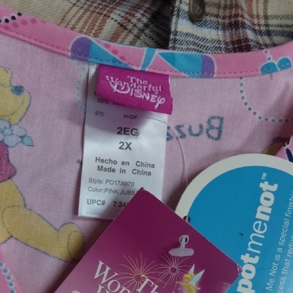 Disney Pink Winnie the Pooh Scrub Top Nurse Hospital Childrens  Sz.2X - Picture 6 of 6